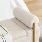 Banc de rangement rembourré Homy Casa avec accoudoirs cylindriques, banc ottoman de chambre ou d'entrée moderne avec rangement caché, vert émeraude