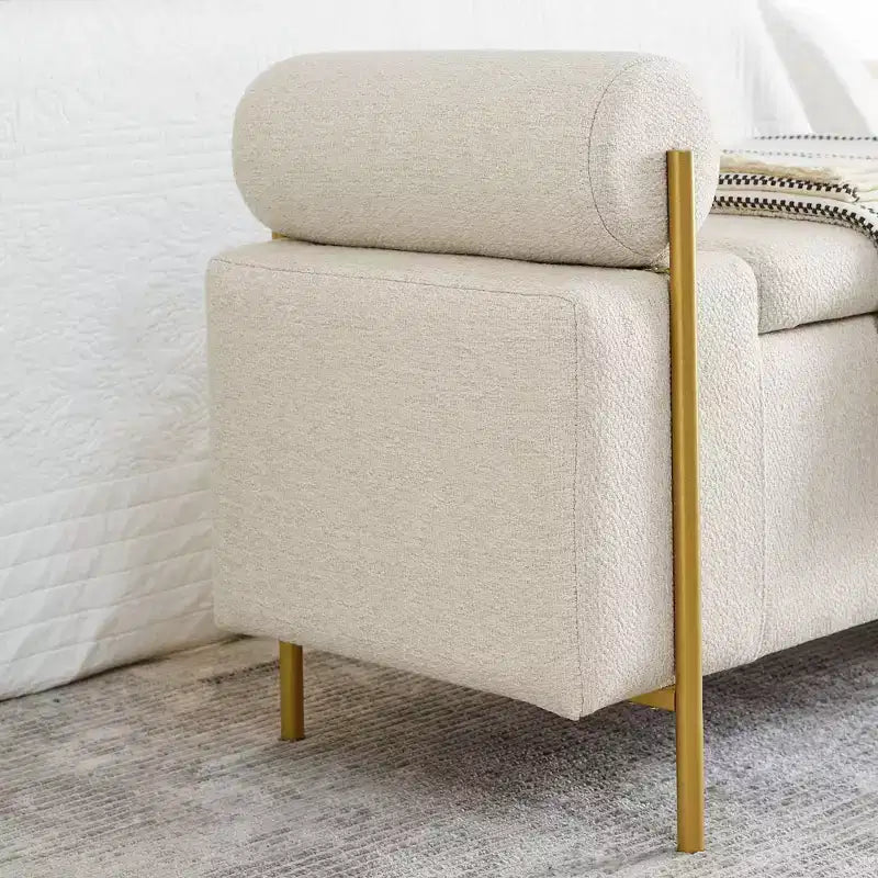 Banc de rangement rembourré Homy Casa avec accoudoirs cylindriques, banc ottoman de chambre ou d'entrée moderne avec rangement caché, vert émeraude
