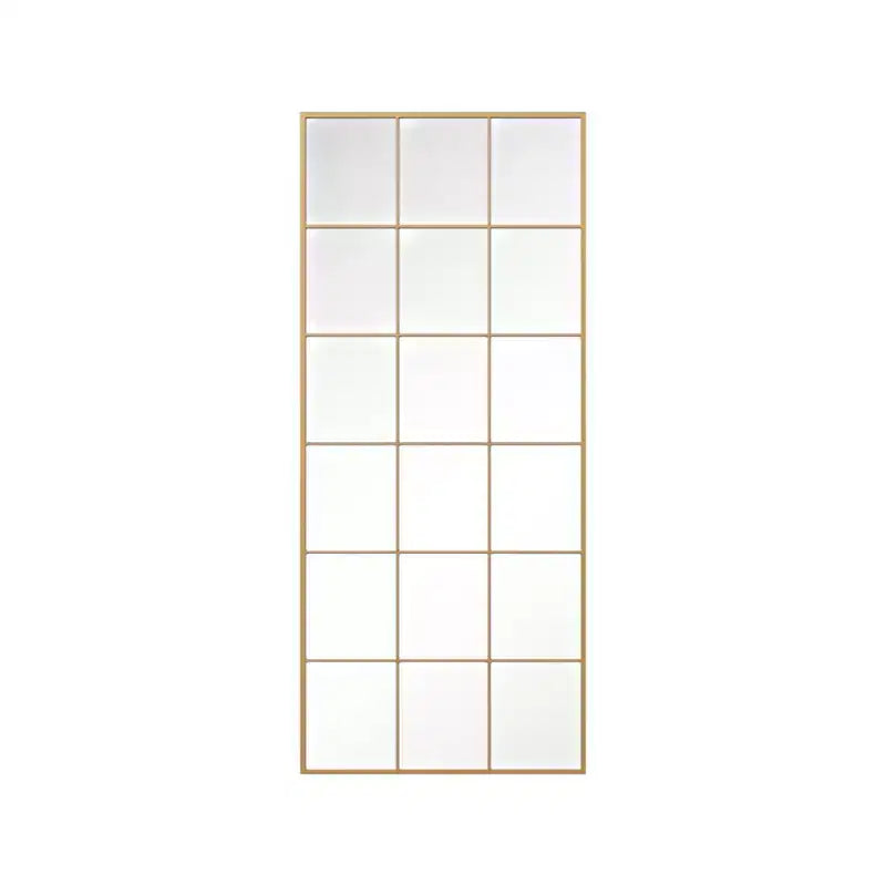 HomeRoots 69 Gold Iron Freestanding Geometric Framed Standing Mirror