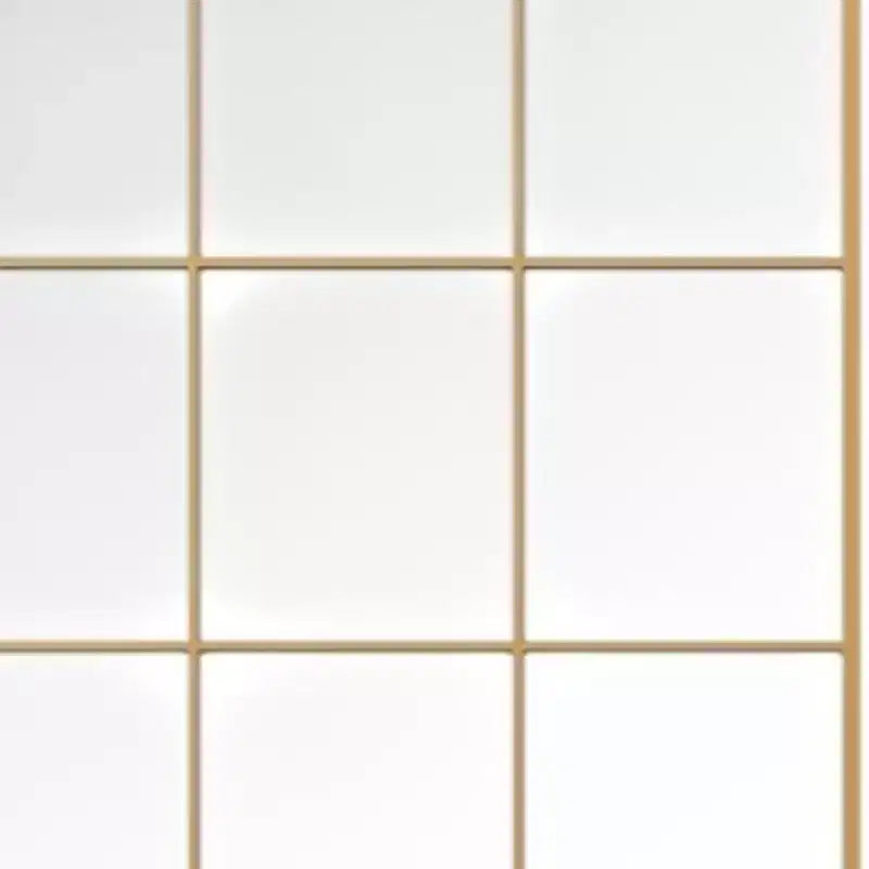 Miroir sur pied à cadre géométrique HomeRoots 69 en fer doré
