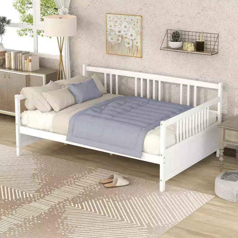Lit de repos double Bellemave avec pieds de soutien, blanc