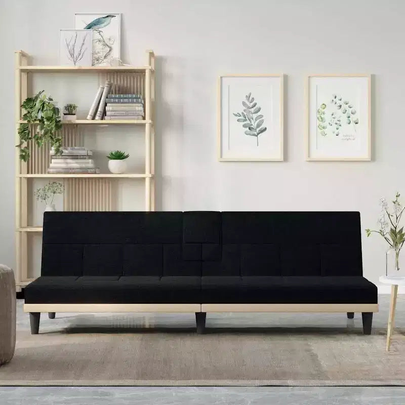 vidaXL Canapé convertible avec porte-gobelets pour salon en tissu