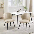 COZONY Dining Chairs Set of 2 - Mid-Century Modern Faux Leather Upholstered Chairs, Padded Seat/Back Metal Legs for Kitchen Dining Room
