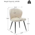 COZONY Lot de 2 chaises de salle à manger - Chaises rembourrées en similicuir style moderne du milieu du siècle, assise/dossier rembourrés, pieds en métal pour cuisine et salle à manger