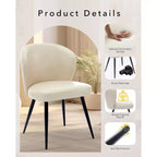 COZONY Lot de 2 chaises de salle à manger - Chaises rembourrées en similicuir style moderne du milieu du siècle, assise/dossier rembourrés, pieds en métal pour cuisine et salle à manger