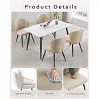 COZONY Lot de 2 chaises de salle à manger - Chaises rembourrées en similicuir style moderne du milieu du siècle, assise/dossier rembourrés, pieds en métal pour cuisine et salle à manger