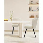 COZONY Lot de 2 chaises de salle à manger - Chaises rembourrées en similicuir style moderne du milieu du siècle, assise/dossier rembourrés, pieds en métal pour cuisine et salle à manger