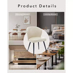 COZONY Lot de 2 chaises de salle à manger - Chaises rembourrées en similicuir style moderne du milieu du siècle, assise/dossier rembourrés, pieds en métal pour cuisine et salle à manger