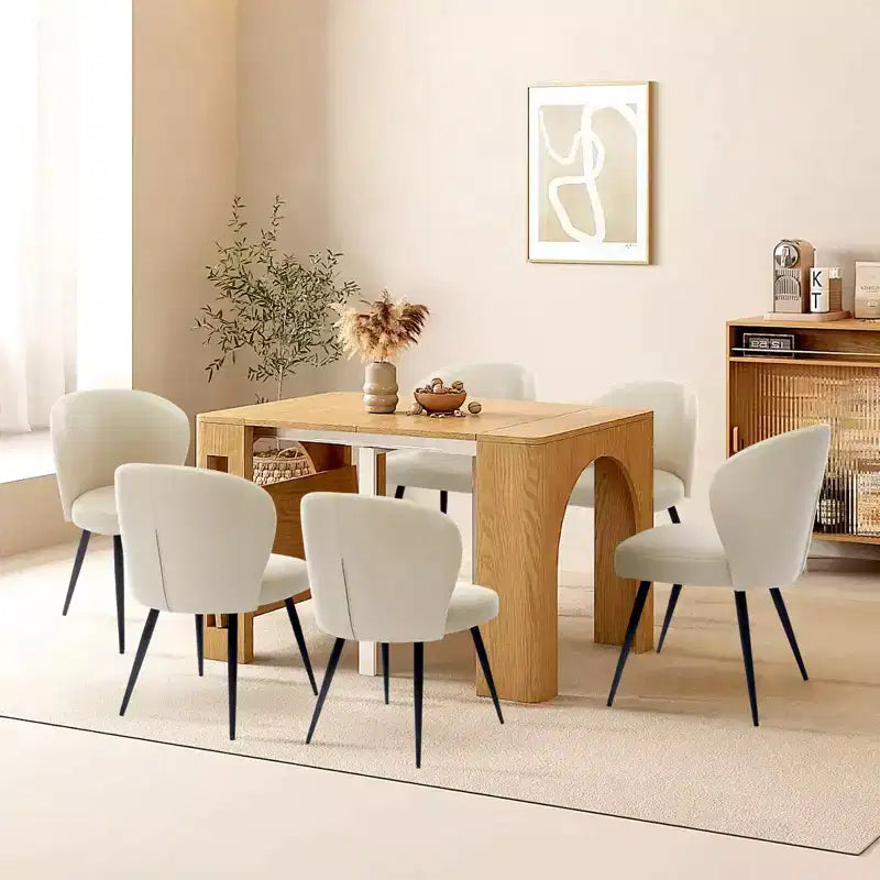 COZONY Lot de 2 chaises de salle à manger - Chaises rembourrées en similicuir style moderne du milieu du siècle, assise/dossier rembourrés, pieds en métal pour cuisine et salle à manger