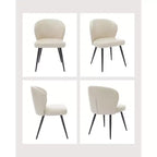 COZONY Lot de 2 chaises de salle à manger - Chaises rembourrées en similicuir style moderne du milieu du siècle, assise/dossier rembourrés, pieds en métal pour cuisine et salle à manger