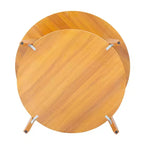 MAYEERTY Table d'appoint ronde 31,5 avec 2 niveaux de rangement Motif noyer MDF Robuste