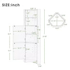 Meuble de rangement d'angle autoportant Okak 61 pouces, meuble de rangement de salle de bain haut avec étagères ouvertes et portes
