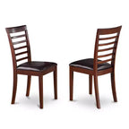 Ensemble de salle à manger vintage - Table et 4 chaises - Table de cuisine rectangulaire avec rallonge de rangement - Finition brun selle