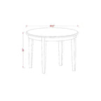 Ensemble de salle à manger rustique 5 pièces avec table ronde de 42 pouces et 4 chaises Parsons