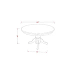 Petit ensemble de salle à manger rond - Table et chaises 3 pièces - Tissu gris-bleu lin - Design baroque moderne