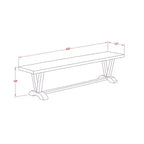 Table à manger HomeStock 3 pièces, plateau rectangulaire en bois massif finition chêne naturel avec 2 bancs