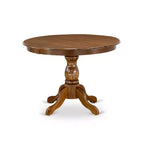 HomeStock Ensemble table de salle à manger avec plateau en bois massif fini noyer antique et 4 chaises – 5 pièces