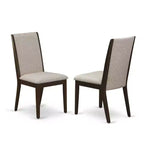Ensemble de salle à manger 5 pièces en bois massif finition acajou – dessus de table en bois massif – sièges rembourrés – 4 places