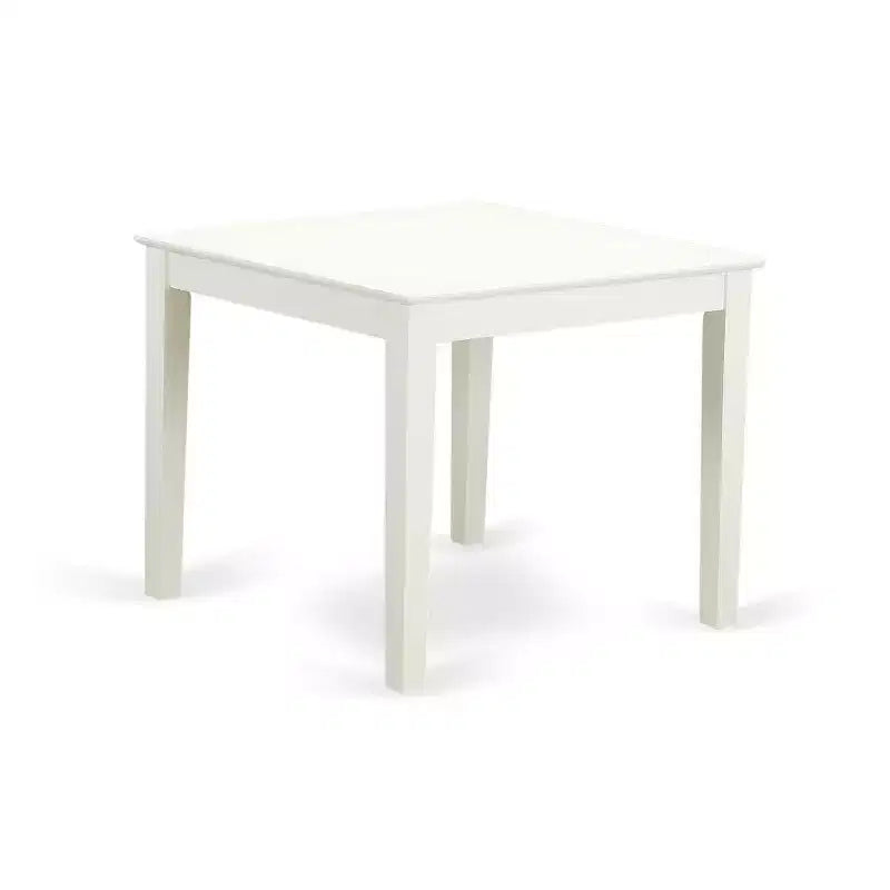 Ensemble de salle à manger rectangulaire 5 pièces en bois massif à plateau blanc lin - 4 places