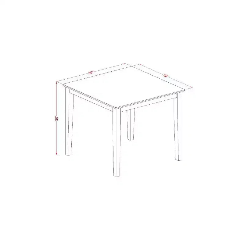 Ensemble de salle à manger rectangulaire 5 pièces en bois massif à plateau blanc lin - 4 places