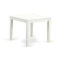 HomeStock 3-Pc Linen White Finish Square Solid Wood Top Dining Table Set - Seats 2