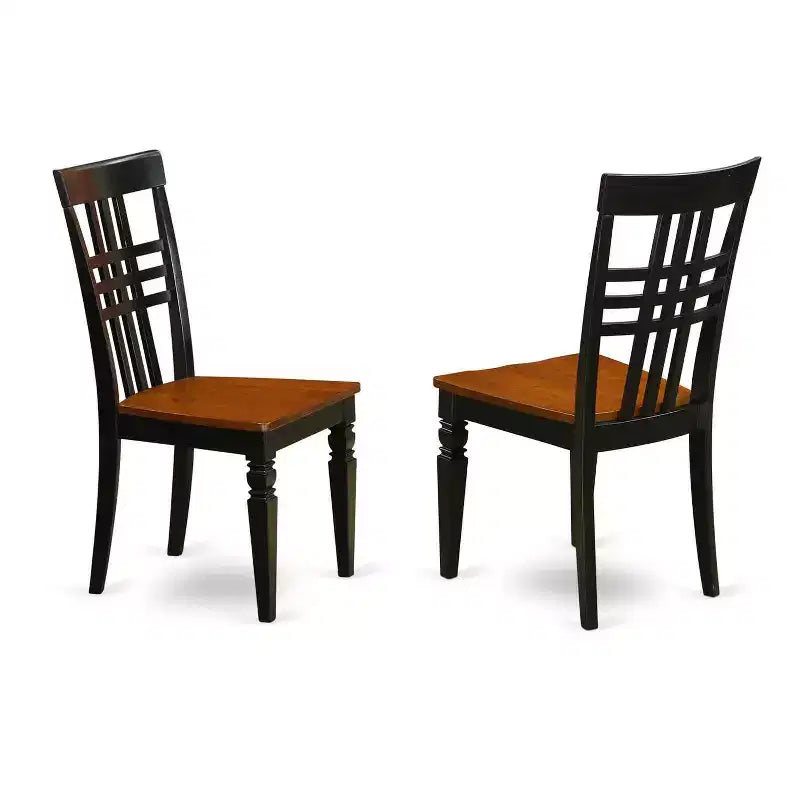 Ensemble de salle à manger 3 pièces avec plateau en bois massif finition noire et cerisier