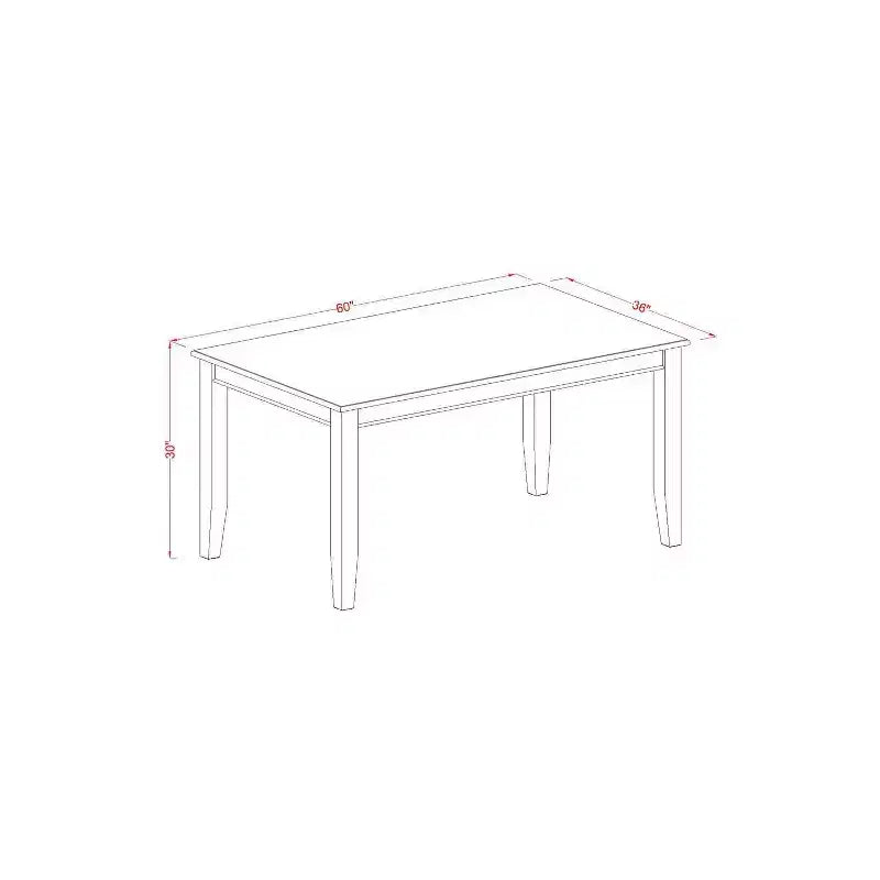 Table de salle à manger HomeStock 7 pièces avec plateau en bois massif finition acajou et 6 chaises Parson