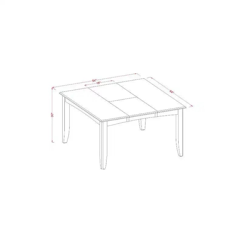 Table de salle à manger HomeStock 5 pièces à plateau carré en bois massif avec finition noire et cerisier, et 4 chaises