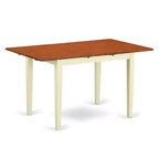 HomeStock – Ensemble de salle à manger 3 pièces rectangulaire avec plateau en bois massif, finition blanc lin et rallonge papillon