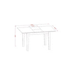 Ensemble de salle à manger 3 pièces Table avec rallonge papillon et 2 chaises en similicuir - Acajou 32x54 pouces