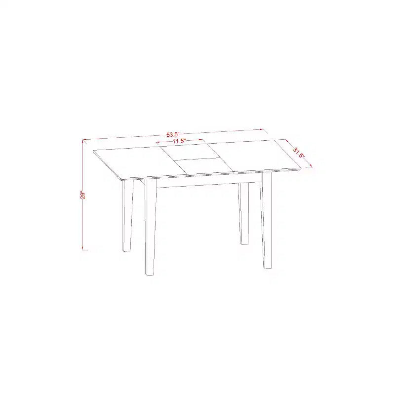 Ensemble de salle à manger avec rallonge papillon - Table et chaises de salle à manger style cottage - Meubles élégants en acajou