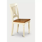 Ensemble table à manger 5 pièces HomeStock en bois massif finition cerisier et crème avec 4 chaises