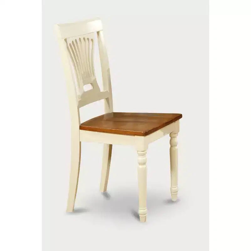 Ensemble table à manger 5 pièces HomeStock en bois massif finition cerisier et crème avec 4 chaises