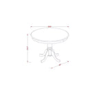 Ensemble de salle à manger rond 3 pièces rembourré en bois massif finition noyer antique – 4 places