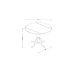 Ensemble de salle à manger 3 pièces avec plateau en bois massif finition acajou et chaises hautes - 4 places