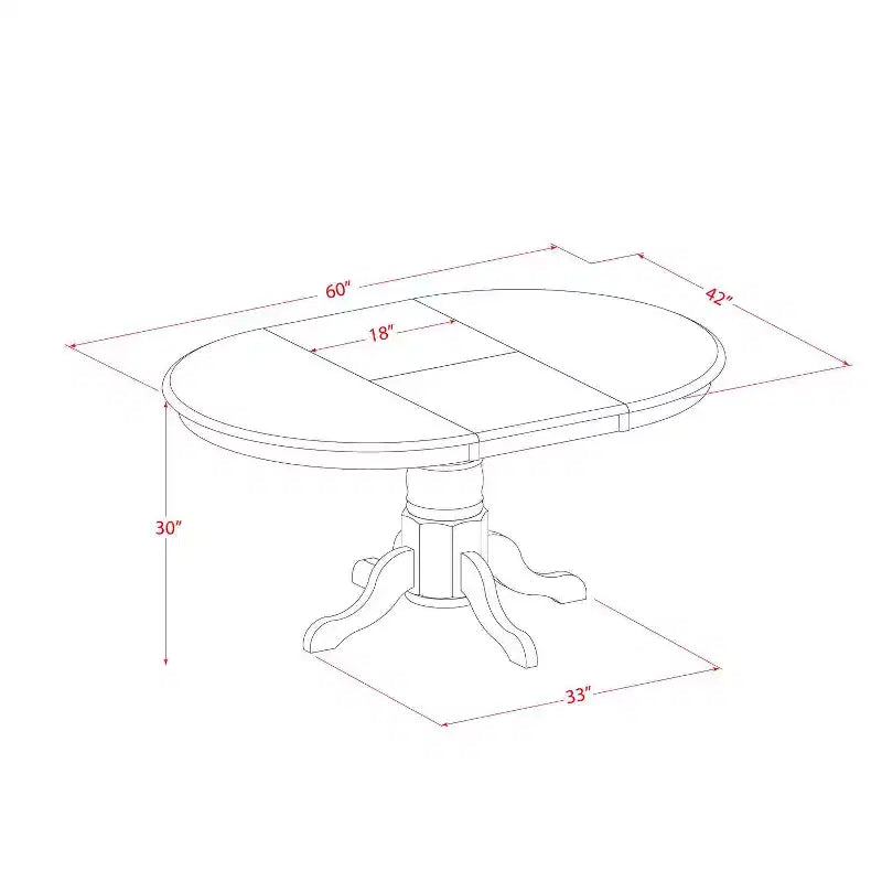 Ensemble de salle à manger 7 pièces avec table ovale à rallonge et 6 chaises - Style cottage