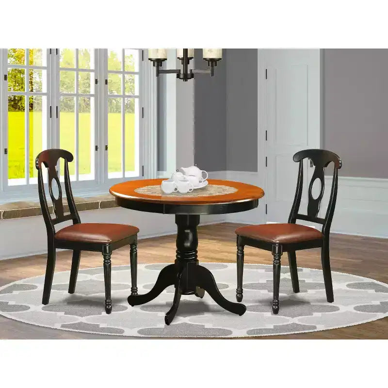 Ensemble de salle à manger pour 2 – Table de cuisine avec 2 chaises – Petit ensemble bistrot