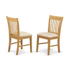Table à manger HomeStock 5 pièces rectangulaire en bois massif finition chêne naturel avec 4 chaises