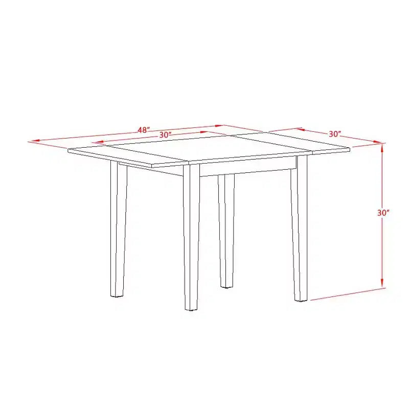 Ensemble de salle à manger 5 pièces en bois massif dessus en babeurre et cerisier - (4 places)