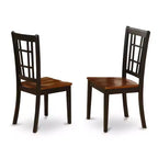 Ensemble de salle à manger 5 pièces en bois massif noir et merisier - (4 places)