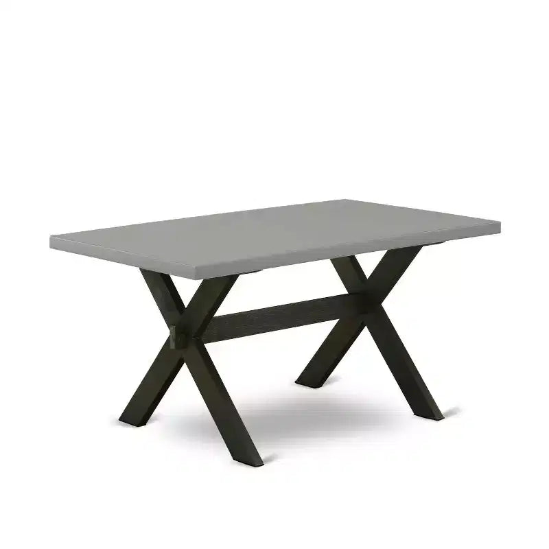 Table à manger HomeStock 7 pièces en bois massif finition chêne naturel avec 6 chaises