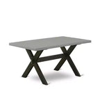 Table à manger HomeStock 7 pièces en bois massif finition chêne naturel avec 6 chaises