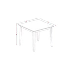 Ensemble de salle à manger 3 pièces avec table carrée en bois massif finition acajou