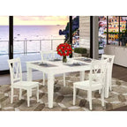 Ensemble de salle à manger antique - Table rectangulaire et 4 chaises - Dossier double en X - Confort et style