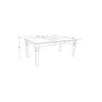 Ensemble de salle à manger antique - Table rectangulaire et 4 chaises - Dossier double en X - Confort et style