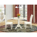 Ensemble Table et Chaises de Cuisine 3 Pièces - Table à Manger et 2 Chaises - Table Bistrot pour Petits Espaces - Finition Blanc Lin