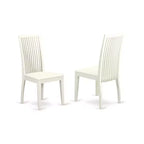 Ensemble Table et Chaises de Cuisine 3 Pièces - Table à Manger et 2 Chaises - Table Bistrot pour Petits Espaces - Finition Blanc Lin