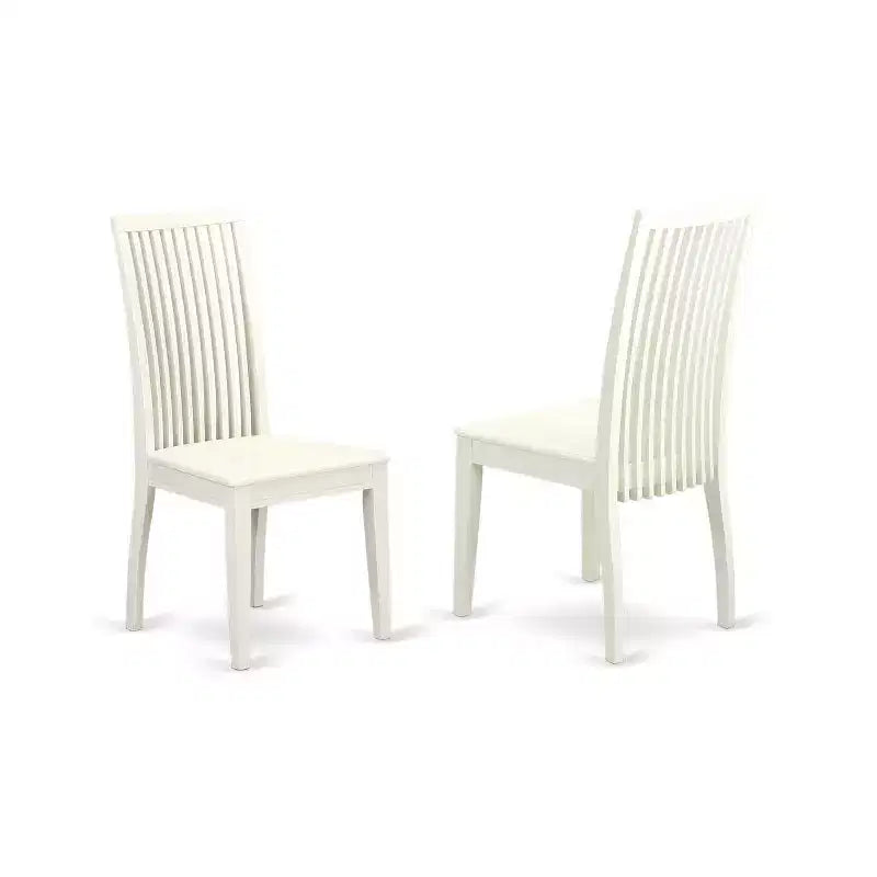 Ensemble Table et Chaises de Cuisine 3 Pièces - Table à Manger et 2 Chaises - Table Bistrot pour Petits Espaces - Finition Blanc Lin