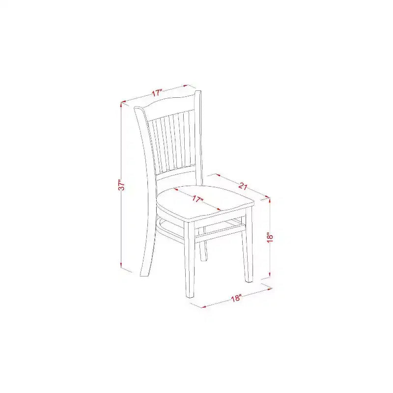 Table à manger HomeStock ronde 5 pièces en bois massif finition acajou avec 4 chaises