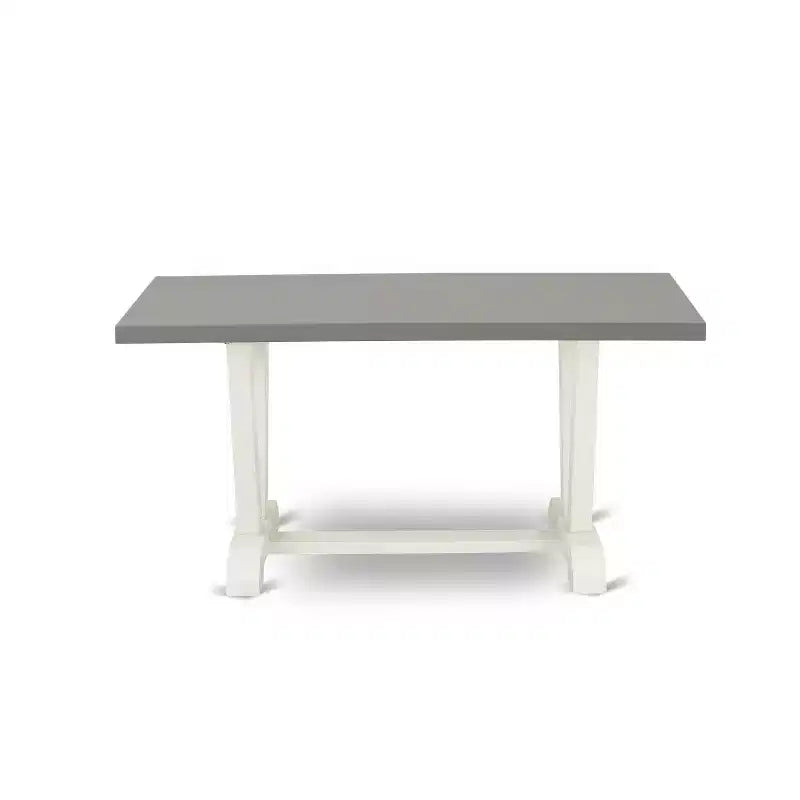 Table à manger 6 pièces avec plateau en bois massif finition chêne naturel, 1 banc et 4 chaises avec
